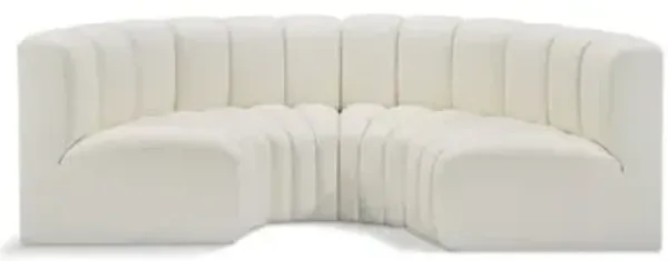 Meridian Furniture Arc Cream Vegan Leather Modular Sofa