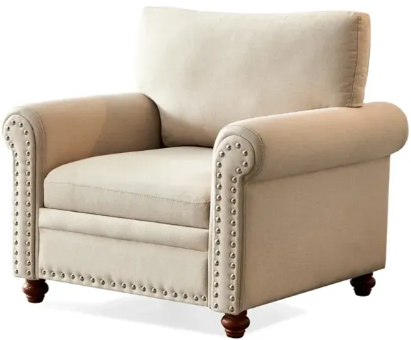 Living Room Sofa Single Seat Chair With Wood Leg Fabric