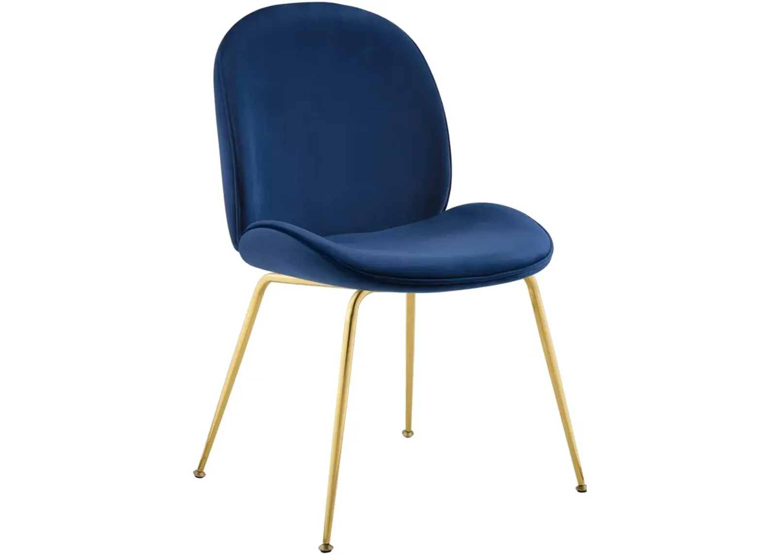 Scoop Gold Stainless Steel Leg Performance Velvet Dining Chair