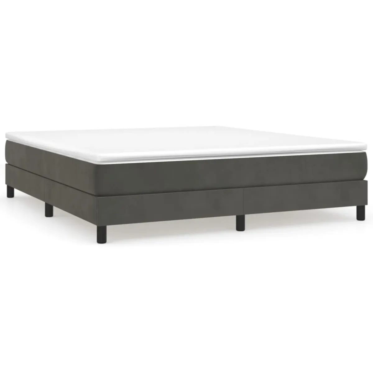 vidaXL Modern Velvet Box Spring Bed Frame California King Size, Dark Gray - for Comfortable and Restful Sleep, Easy Assembly, Durable Construction