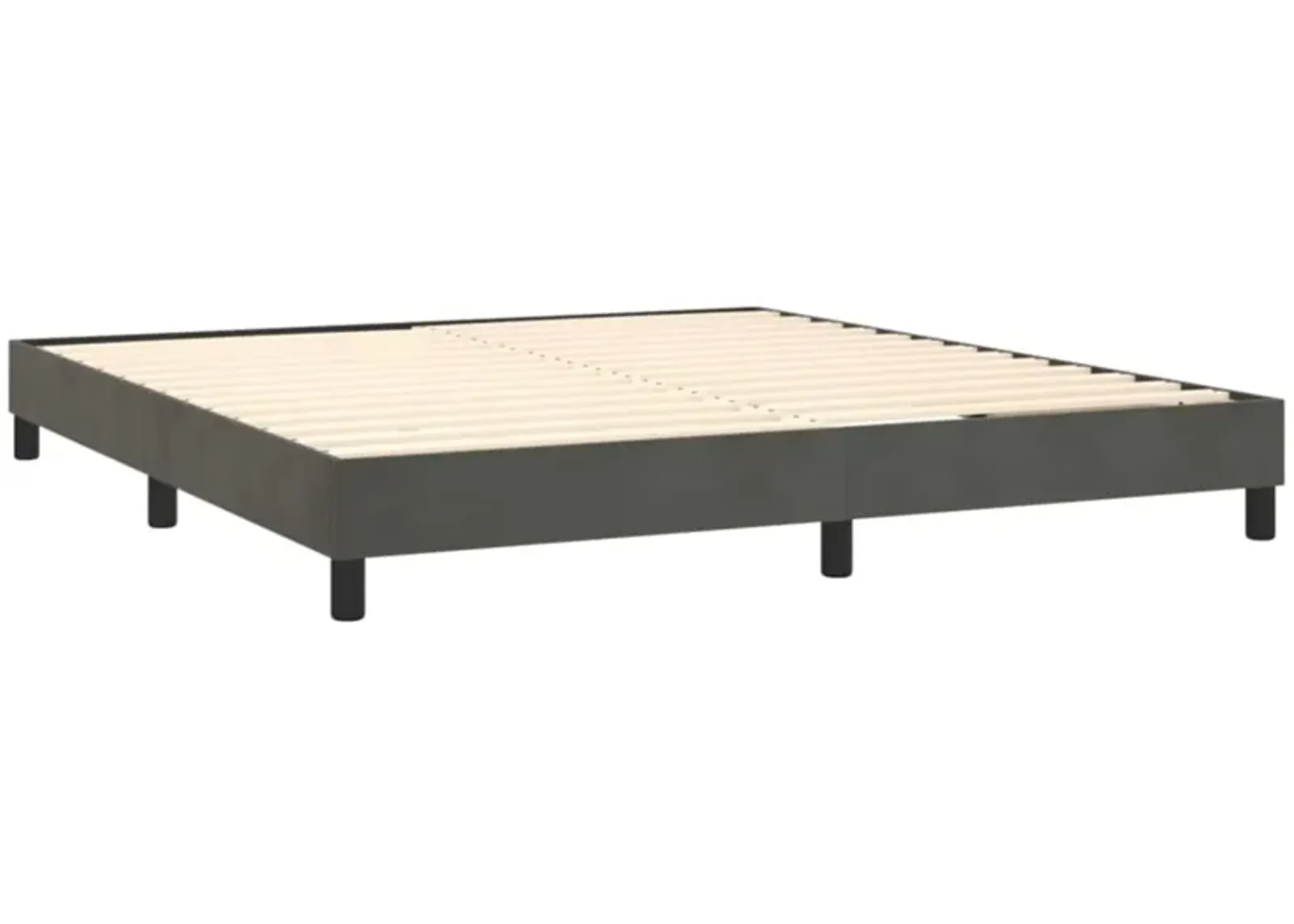 vidaXL Modern Velvet Box Spring Bed Frame California King Size, Dark Gray - for Comfortable and Restful Sleep, Easy Assembly, Durable Construction