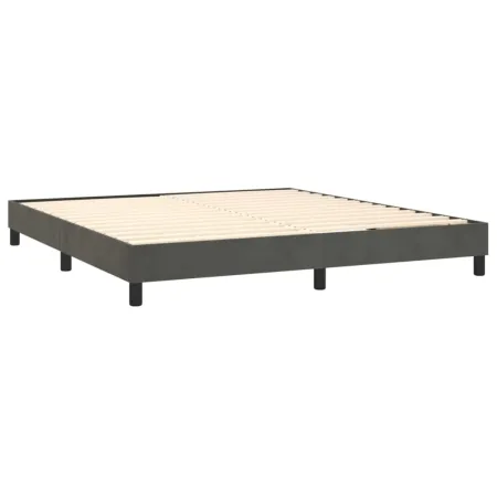 vidaXL Modern Velvet Box Spring Bed Frame California King Size, Dark Gray - for Comfortable and Restful Sleep, Easy Assembly, Durable Construction