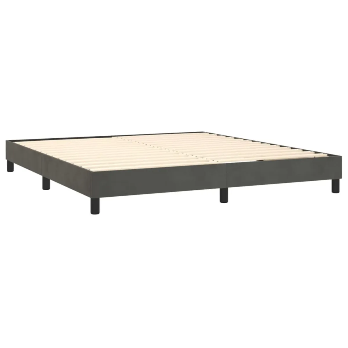 vidaXL Modern Velvet Box Spring Bed Frame California King Size, Dark Gray - for Comfortable and Restful Sleep, Easy Assembly, Durable Construction