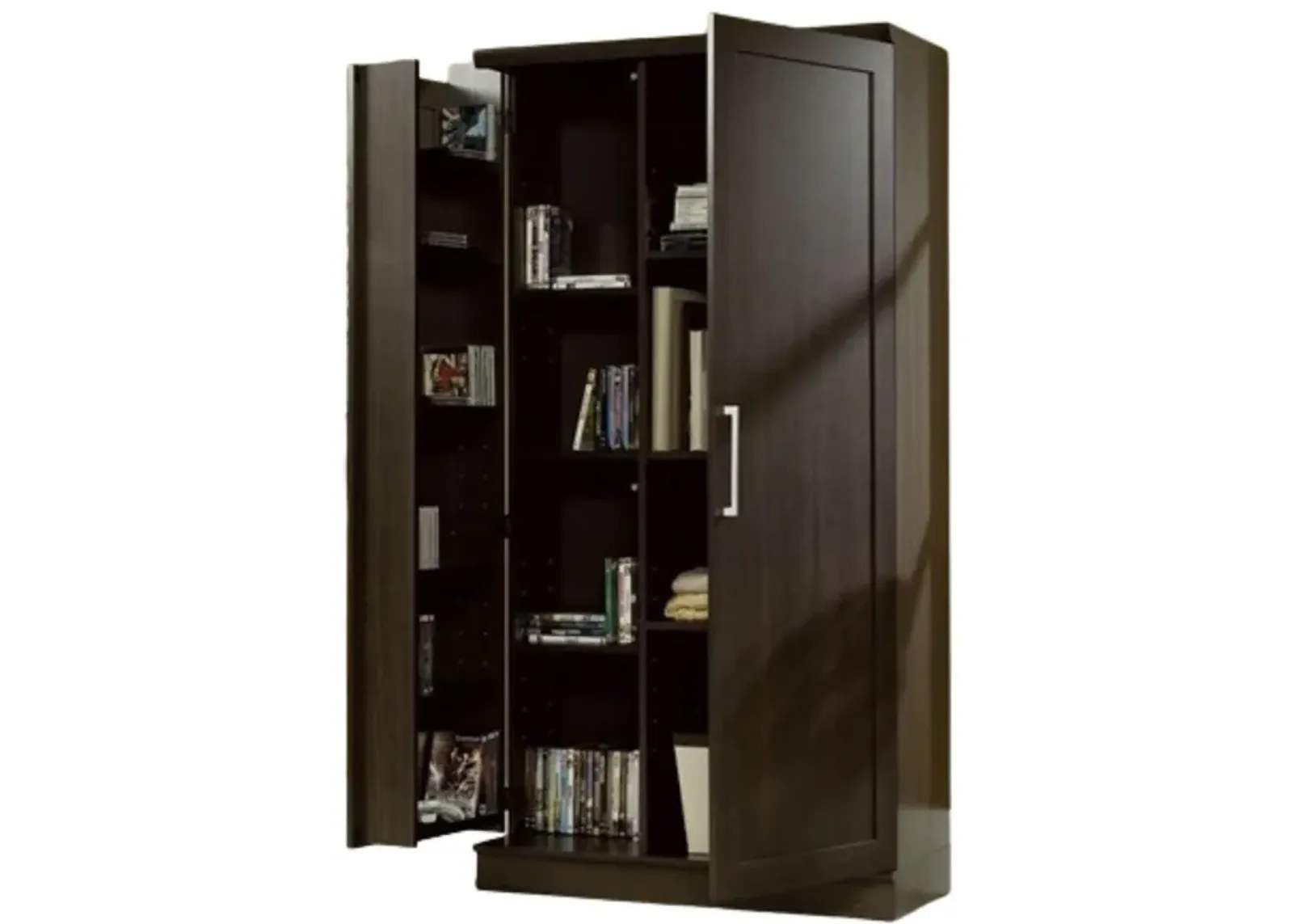 Hivvago Bedroom Wardrobe Cabinet Storage Closet Organizer in Dark Brown Oak Finish