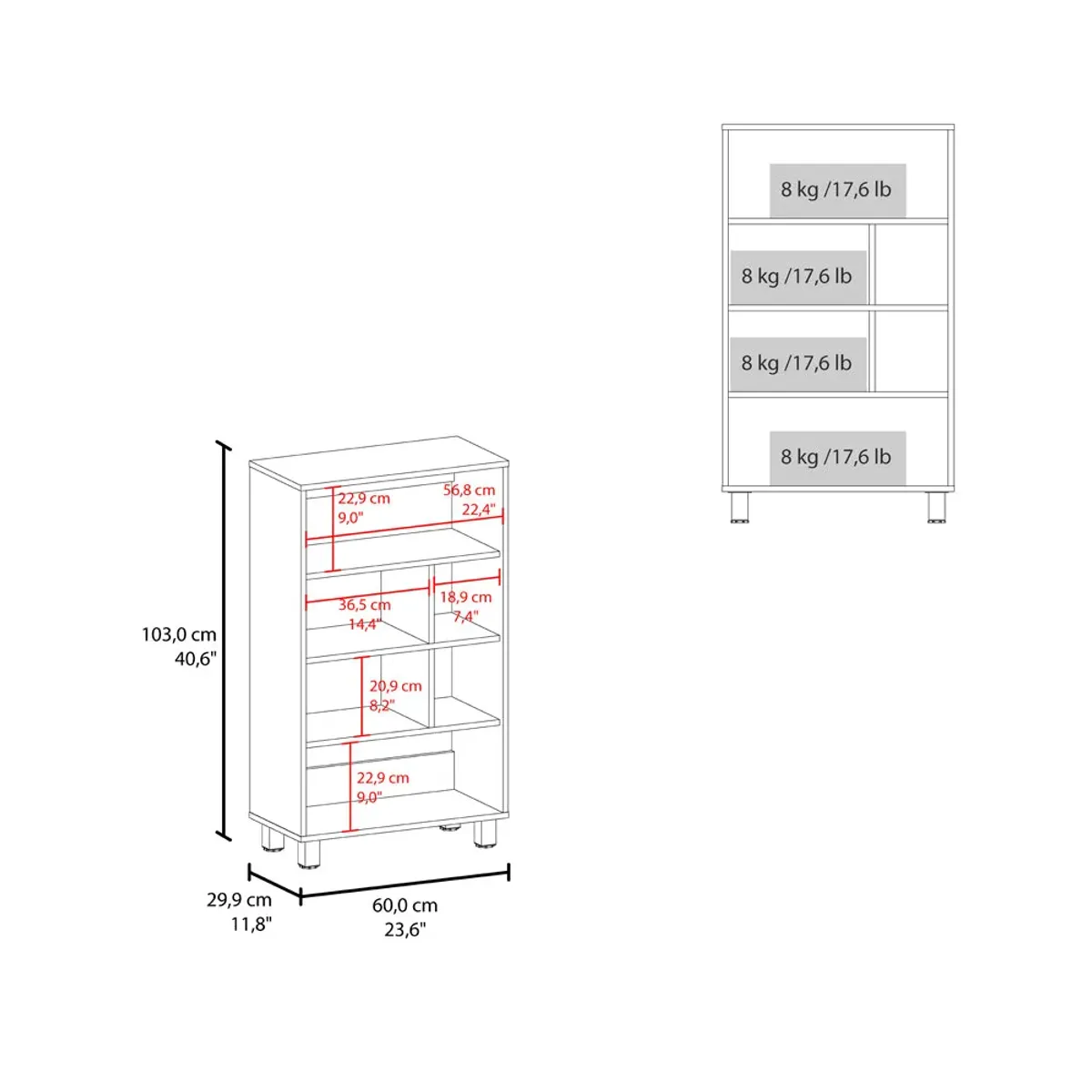 Bookcase Midway, Office, White