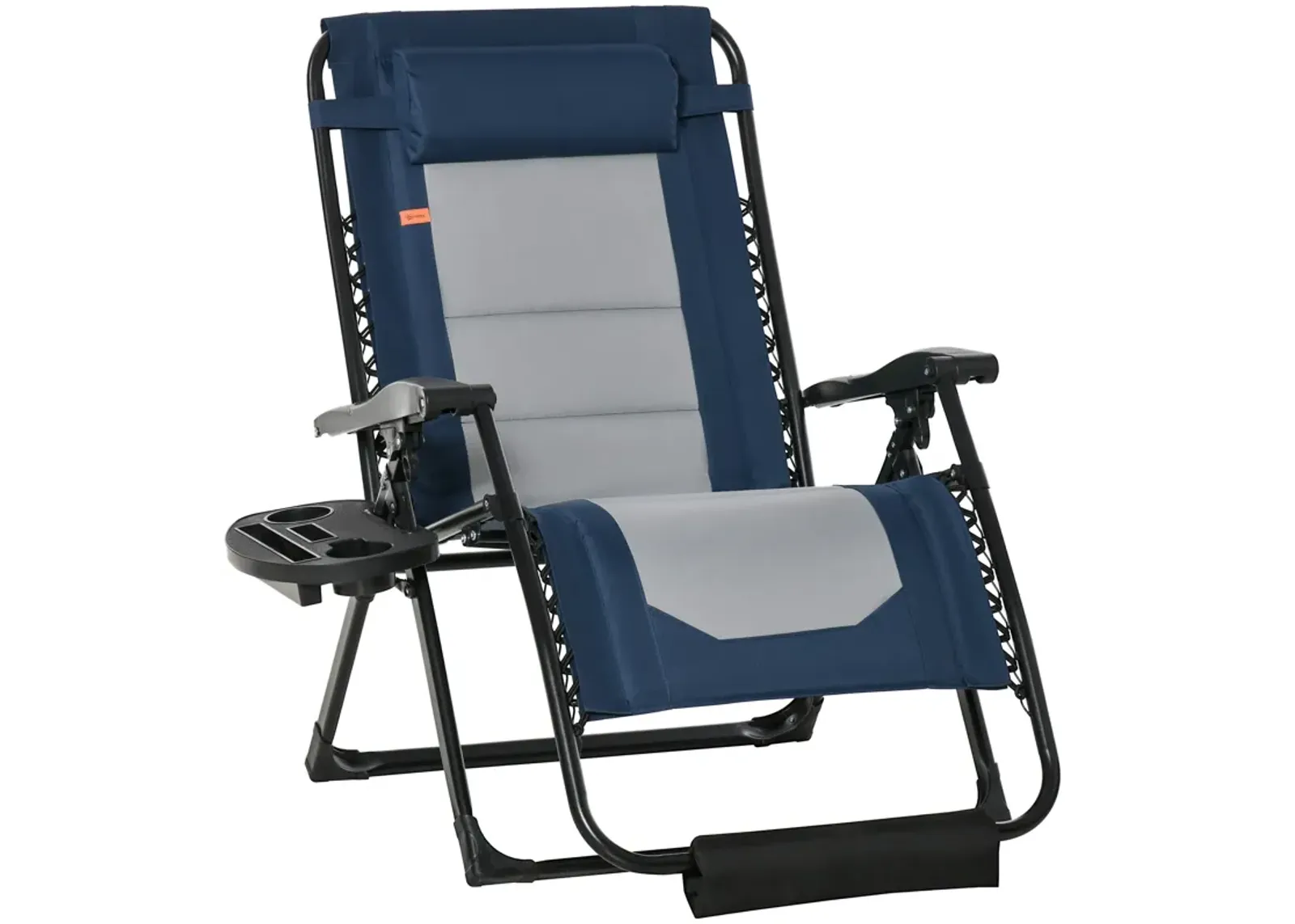 Blue Outdoor Relaxer: Zero Gravity Recliner with Cup Holder