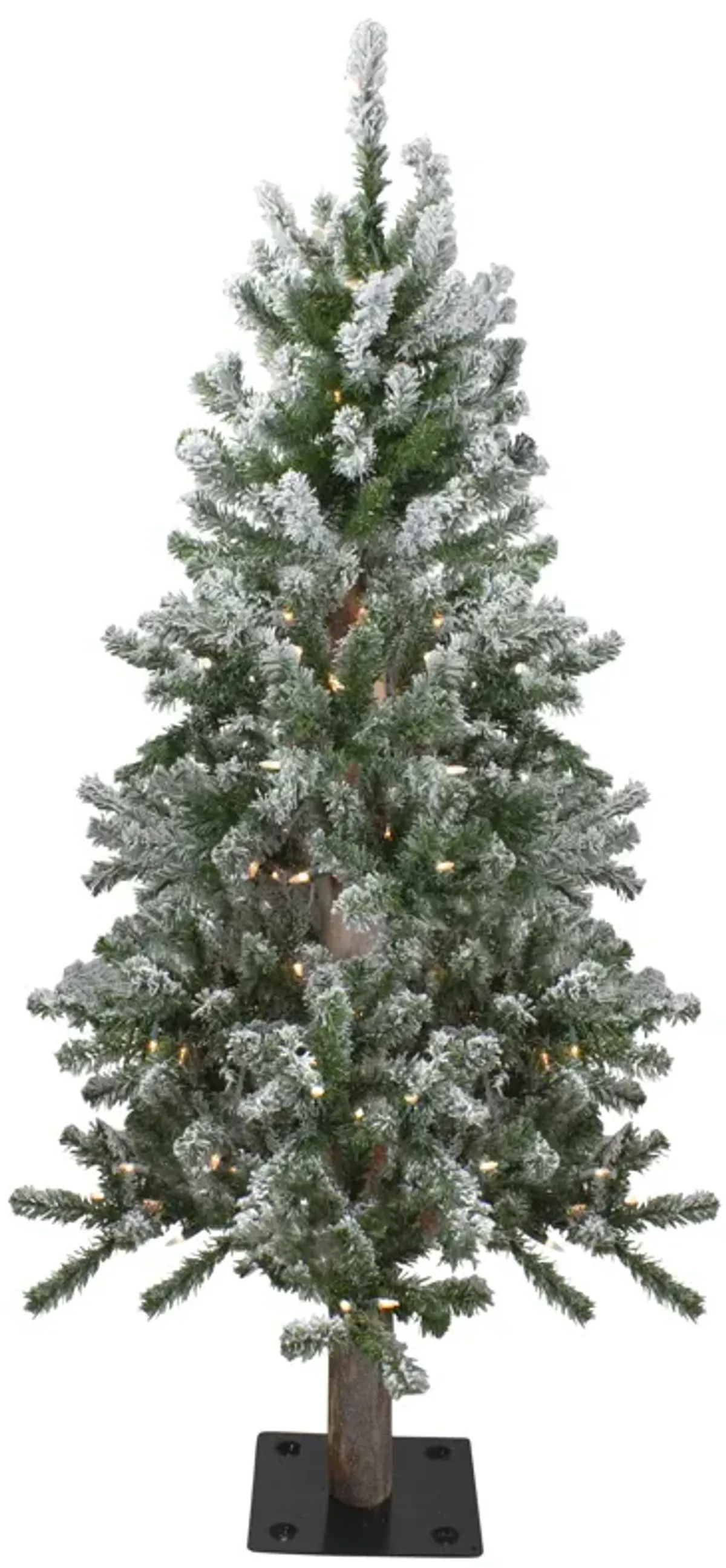 4ft Pre-Lit Flocked Alpine Artificial Christmas Tree  Clear Lights