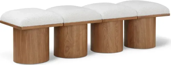 Meridian Furniture Pavilion Cream Boucle Fabric Bench