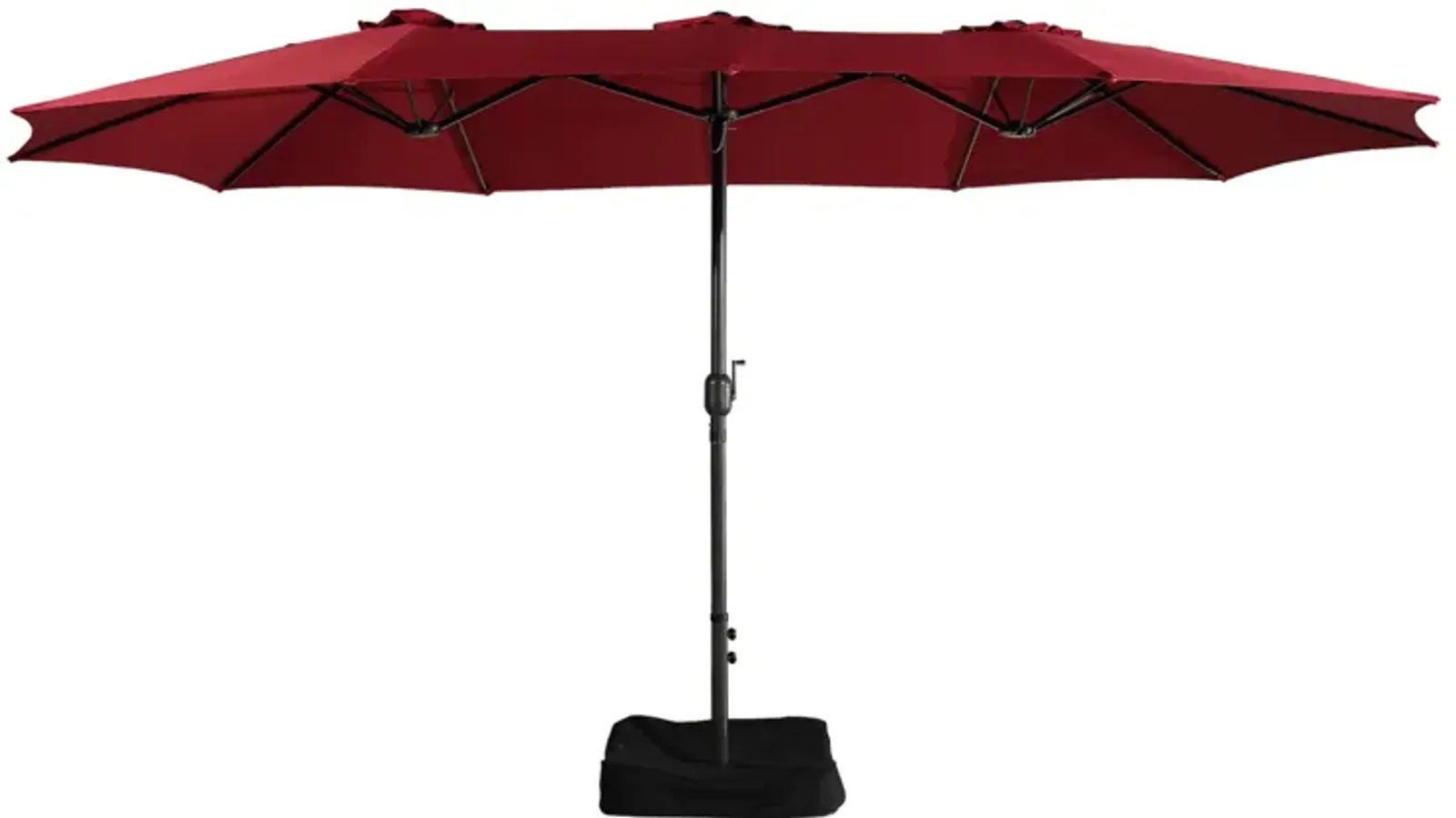 MONDAWE 15ft Rectangular Double-Sided Outdoor Patio Market Umbrella Coffee