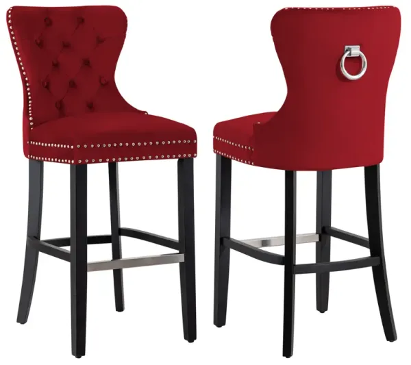 WestinTrends Tufted Velvet Bar Stool (Set of 2)