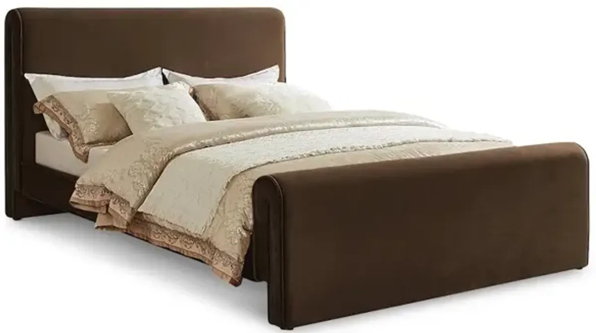 Meridian Furniture Sloan Brown Velvet Full Bed