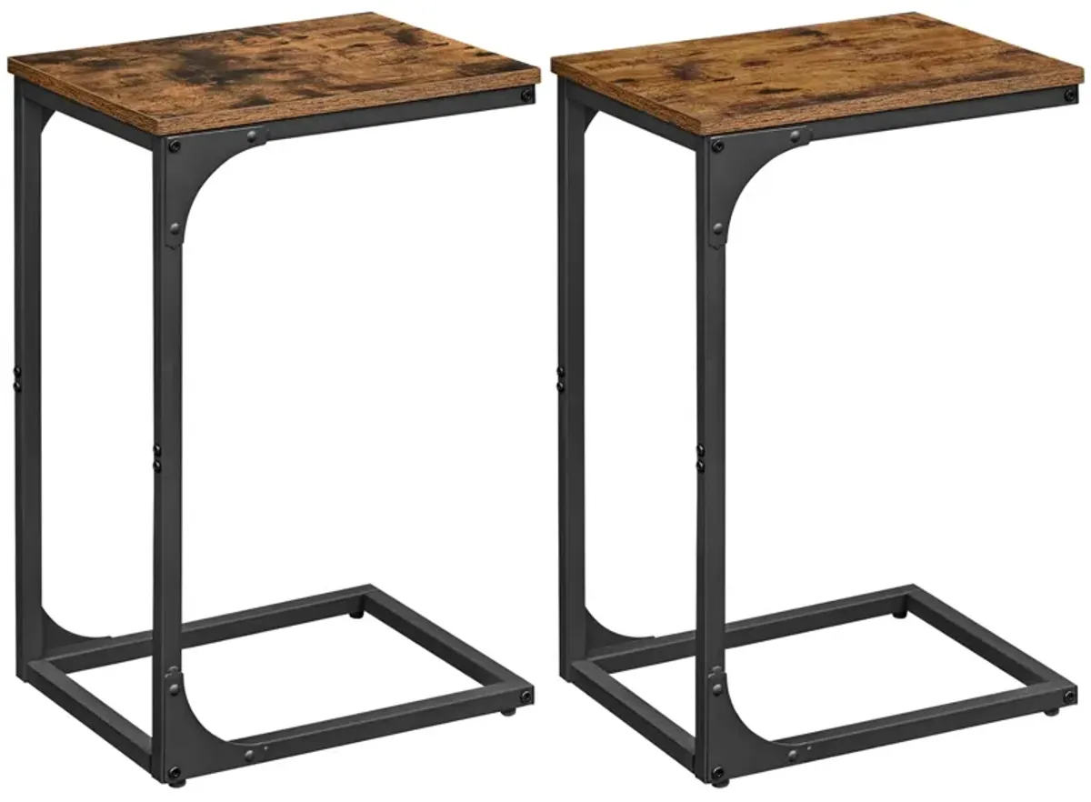 C-Shaped End Table Modern and Space-Saving Design for Easy Access (Set of 2)