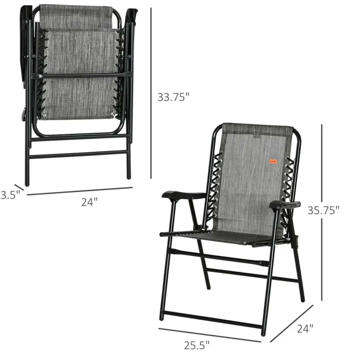 Grey Portable Seat: Folding Patio Chair for Outdoor Use