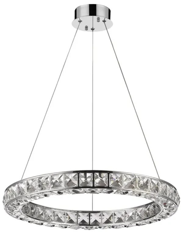 Hivvago Silver Faux Crystal Bling Ring LED Hanging Light