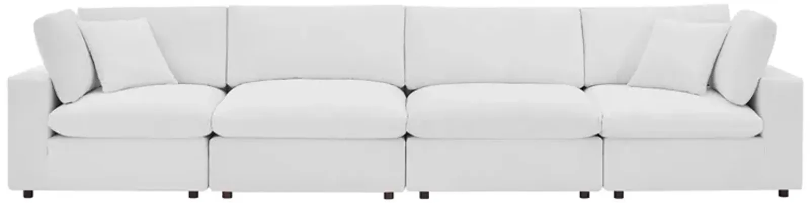 Commix Down Filled Overstuffed Performance Velvet 4-Seater Sofa