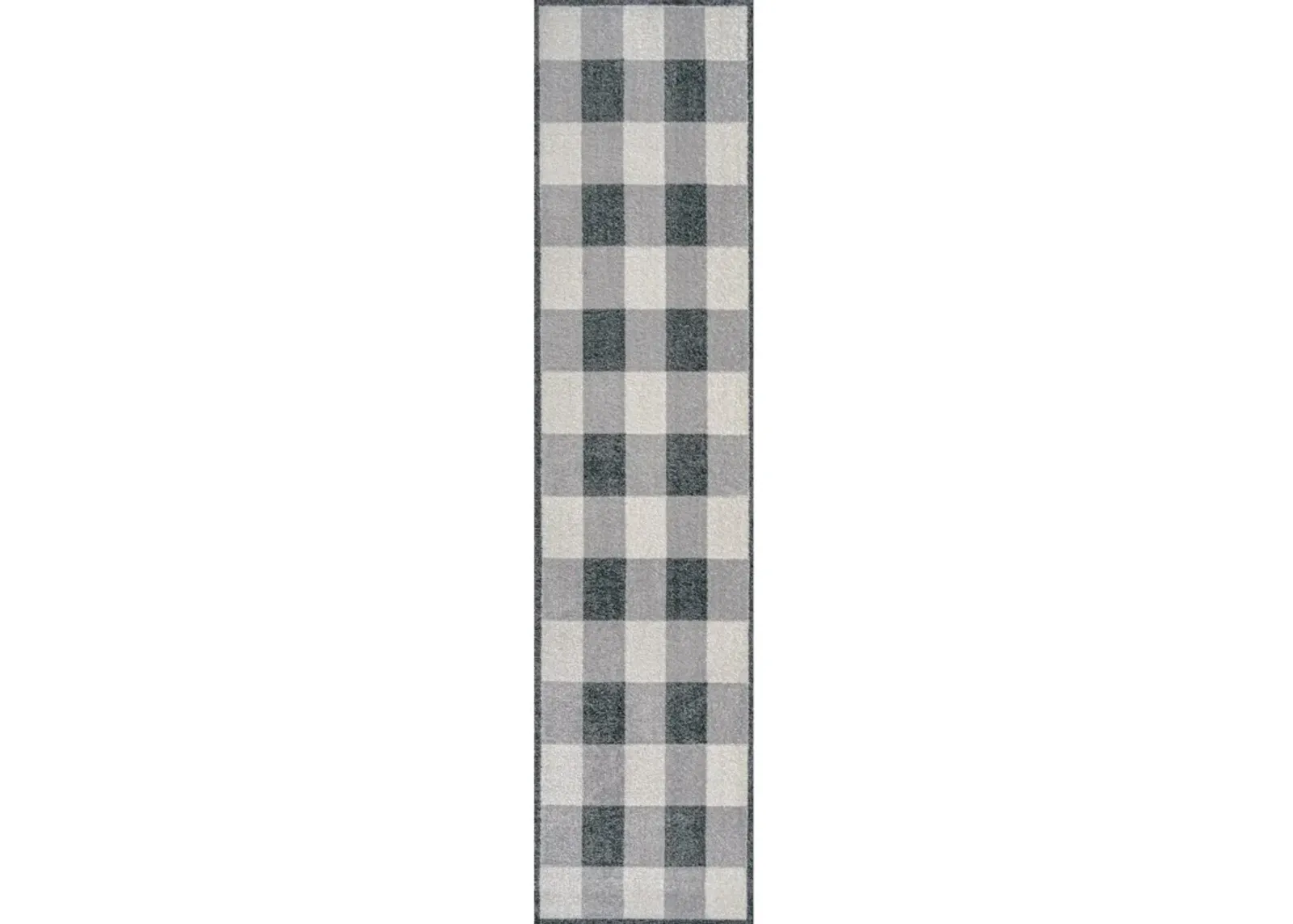 Gingham Gradient Plaid Cottage Machine-Washable Light Area Rug