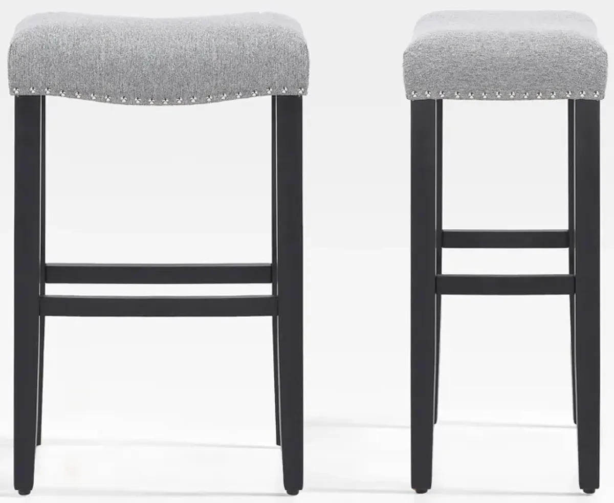 WestinTrends 29" Upholstered Saddle Seat Bar Stool (Set of 2)