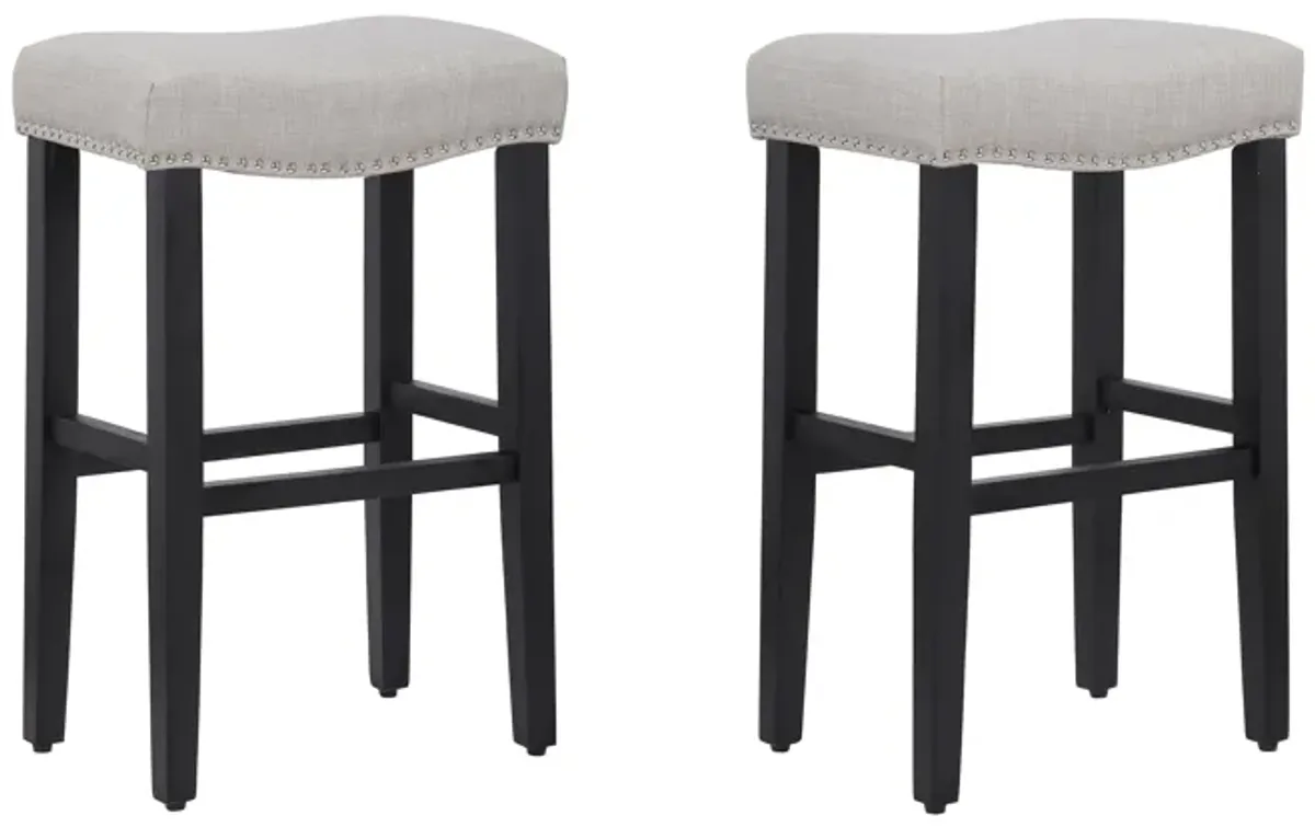 WestinTrends 29" Upholstered Saddle Seat Bar Stool (Set of 2)