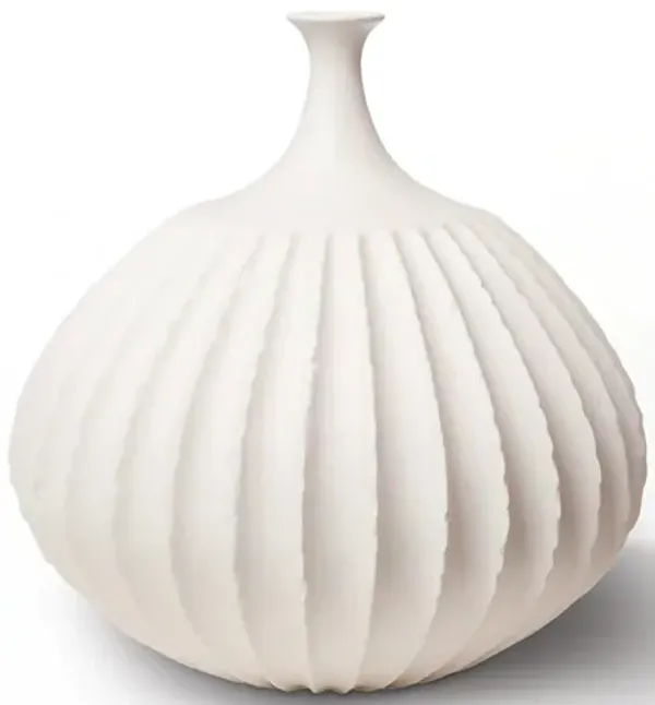 Sawtooth Vase-rustic White