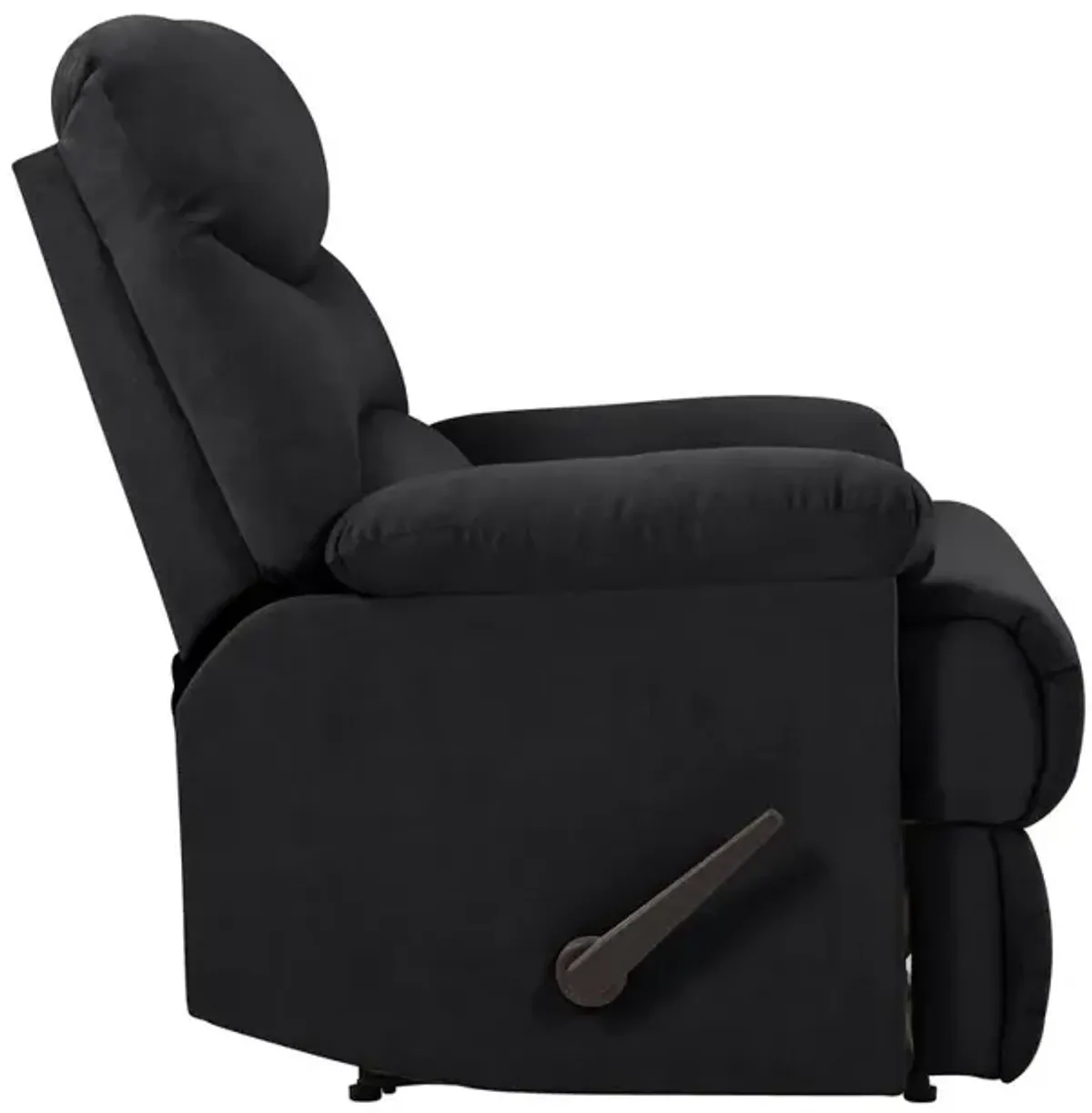 ProLounger Wall Hugger Recliner in Black Microfiber with Stitched Back