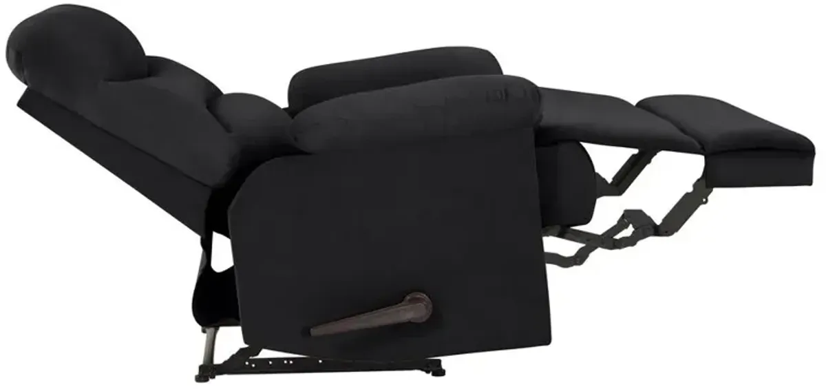 ProLounger Wall Hugger Recliner in Black Microfiber with Stitched Back