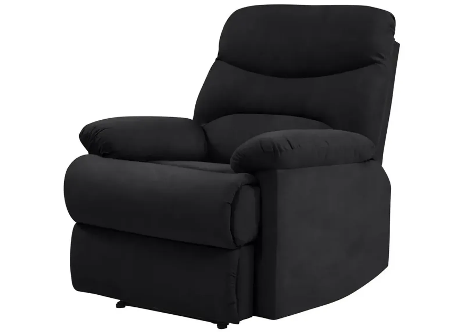 ProLounger Wall Hugger Recliner in Black Microfiber with Stitched Back