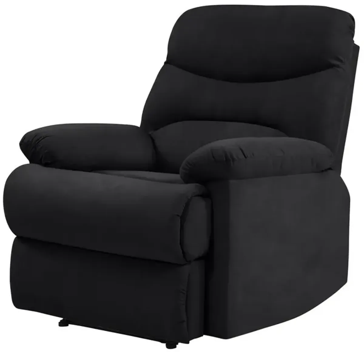 ProLounger Wall Hugger Recliner in Black Microfiber with Stitched Back