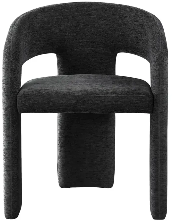 Meridian Furniture Rendition Black Plush Fabric Dining Chair