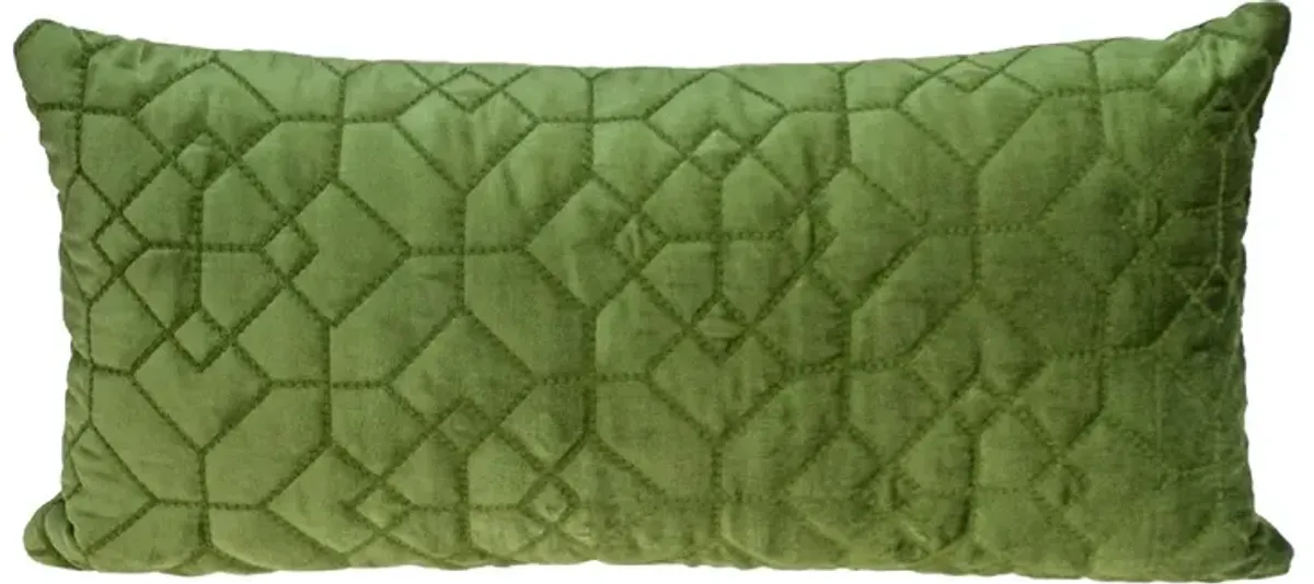 24" Green Transitional Rectangular Throw Pillow