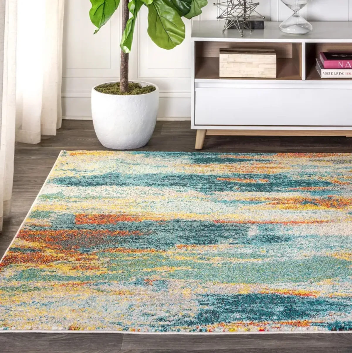 Contemporary Pop Modern Abstract Vintage Waterfall Area Rug