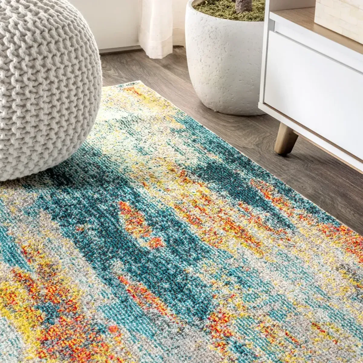 Contemporary Pop Modern Abstract Vintage Waterfall Area Rug