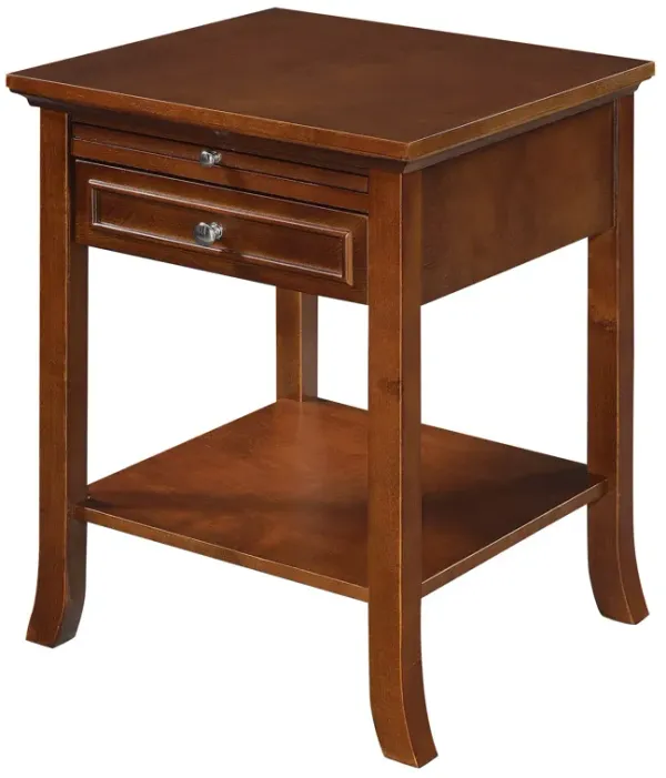 Convenience Concepts American Heritage Logan End Table with Drawer and Slide, Espresso