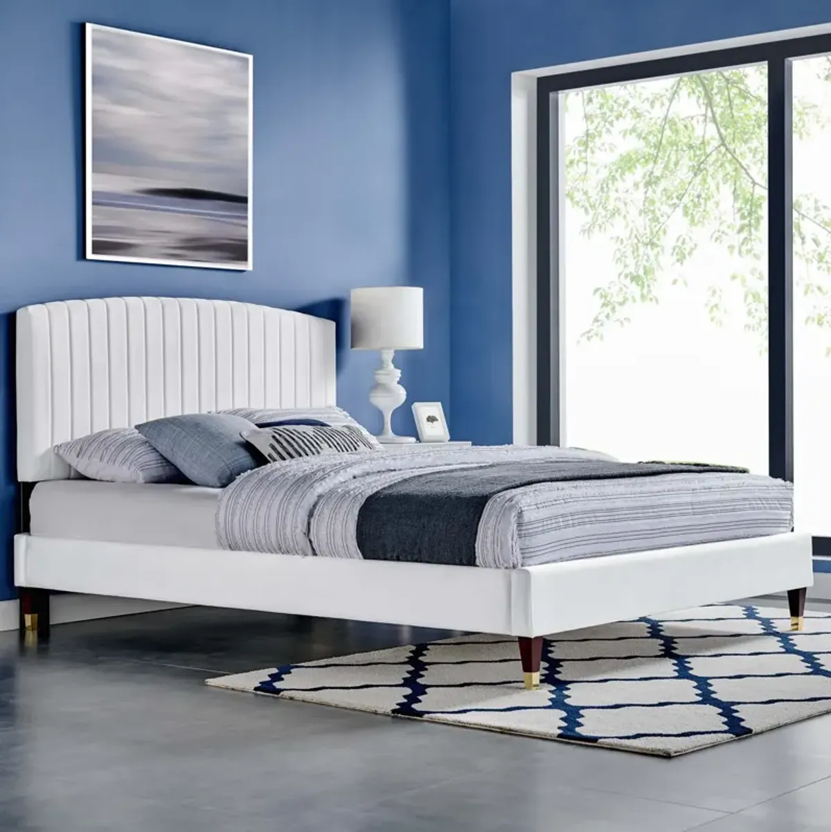 Modway - Alessi Performance Velvet Queen Platform Bed