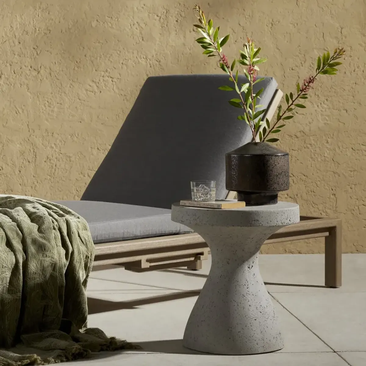 Koda Outdoor End Table - Textured Grey