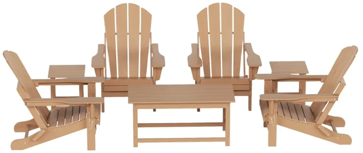 WestinTrends 7-Piece Outdoor Paio Adirondack Conversation Seating Set