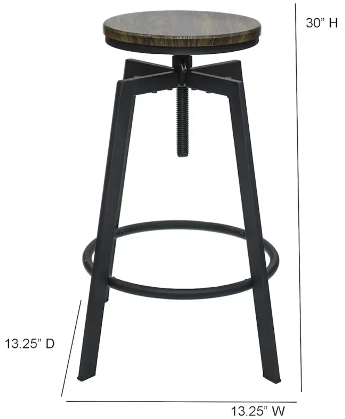 Commerical Seating Products Swivel Backless Bar Stool Chairs, Black