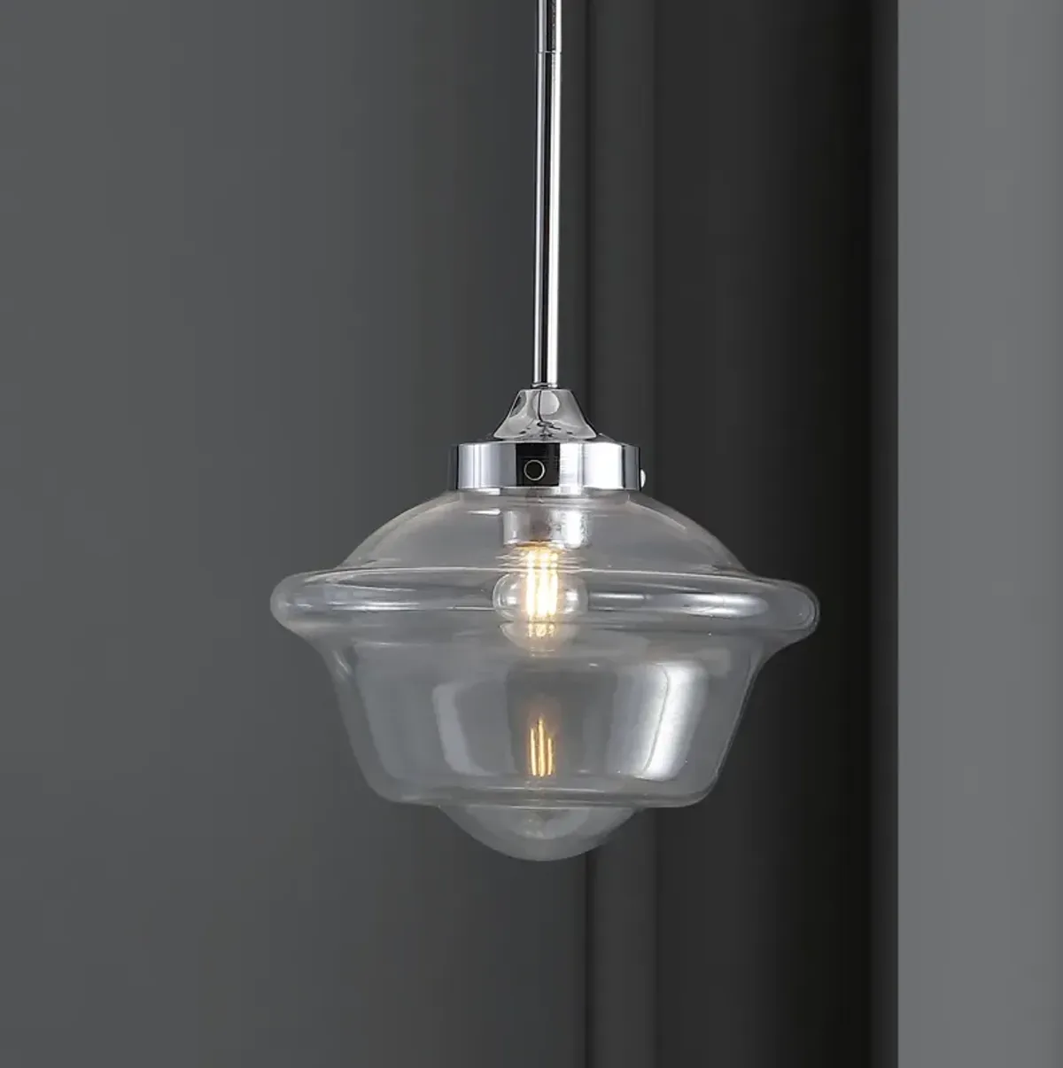 Kurtz Adjustable Drop Metal/Glass LED Pendant