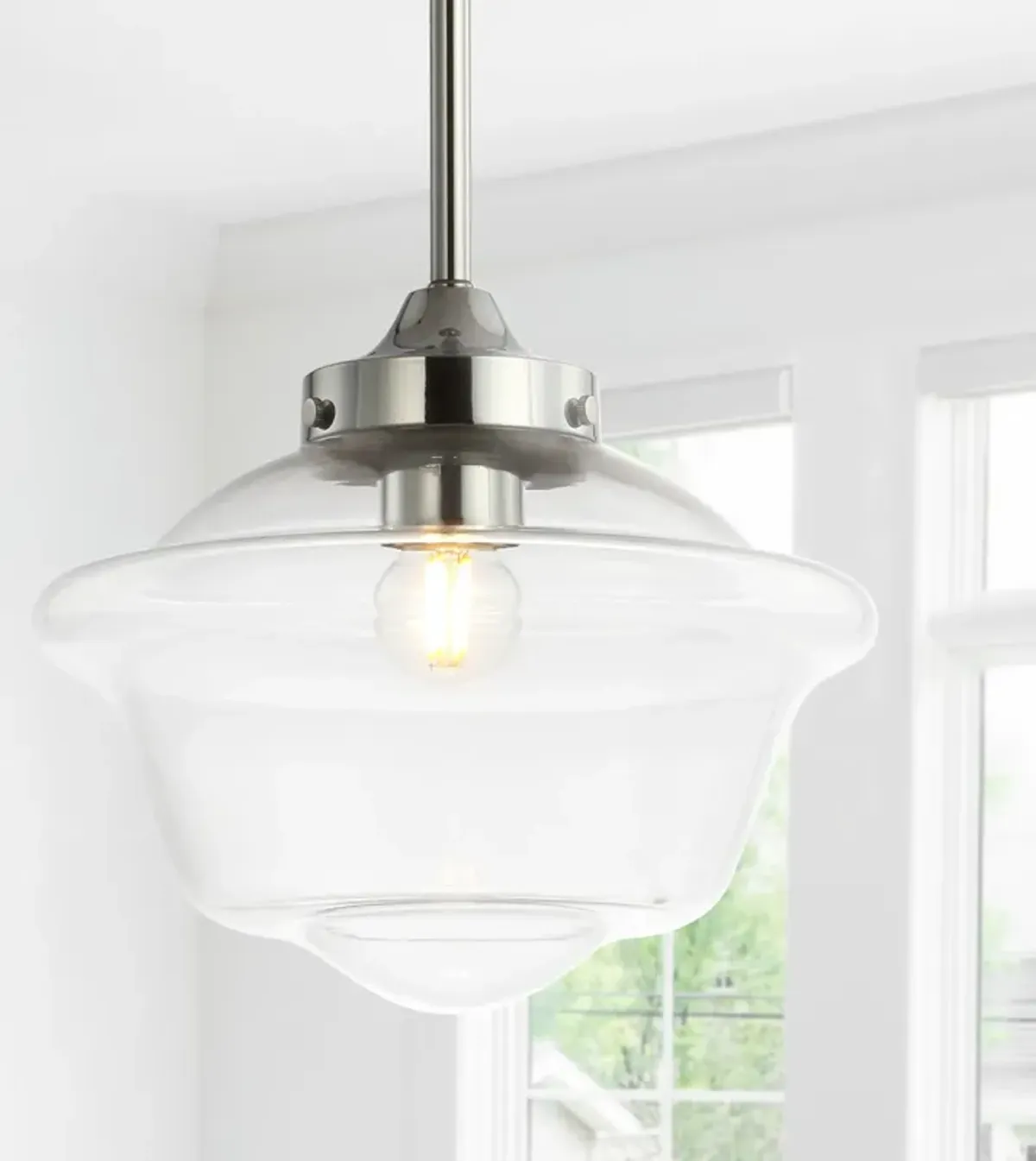 Kurtz Adjustable Drop Metal/Glass LED Pendant