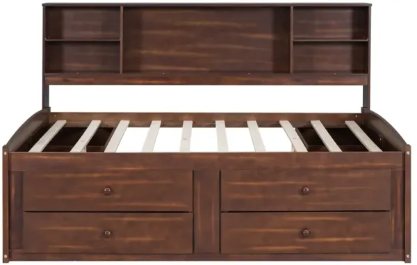 Merax Captain Bed with Built-in Storage Shelves