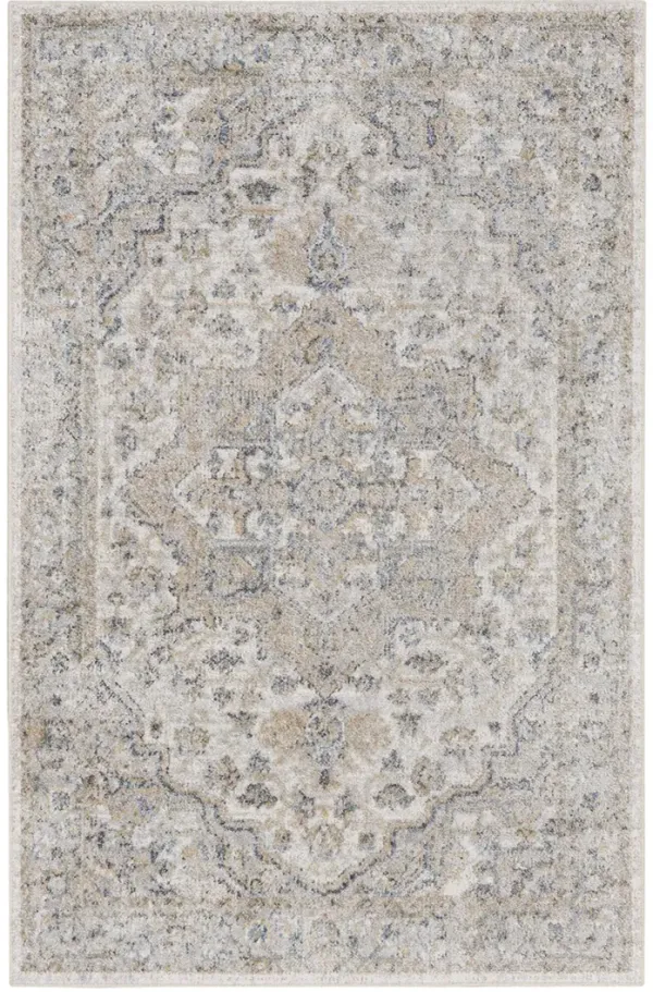 Astra Machine Washable ASW12 Silver/Gray 2'2" x 8' Rug