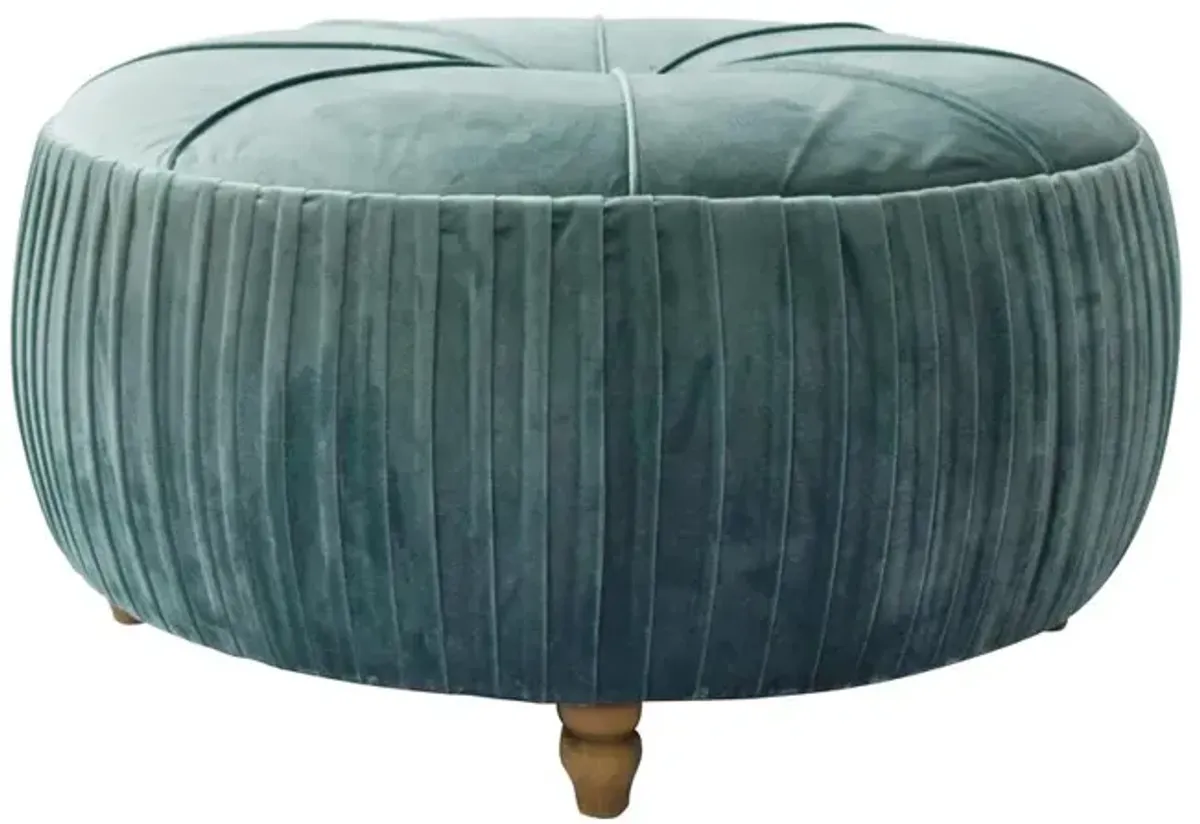 New Pacific Direct Helena Velvet Round Ottoman