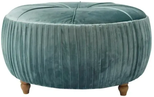 Helena Velvet Round Ottoman