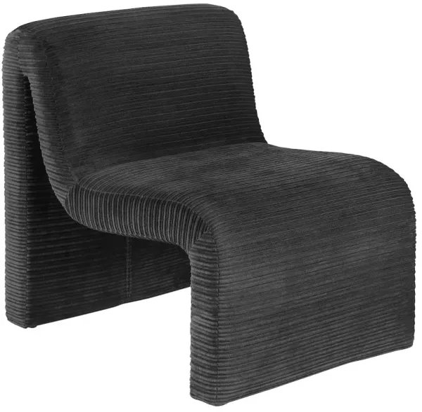 Drayton Upholstered Curved Armless Accent Chair Black