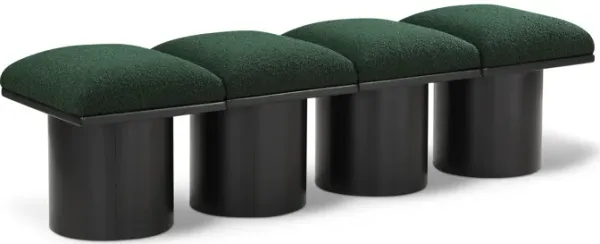Meridian Furniture Pavilion Green Boucle Fabric Bench