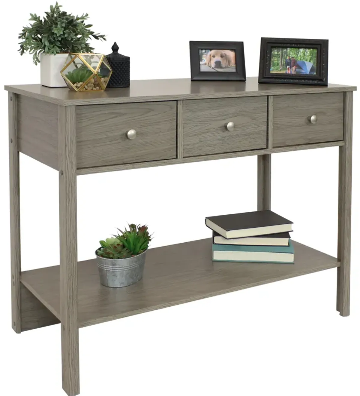 Sunnydaze Classic Entryway Table with Drawers - Thunder Gray - 30 in