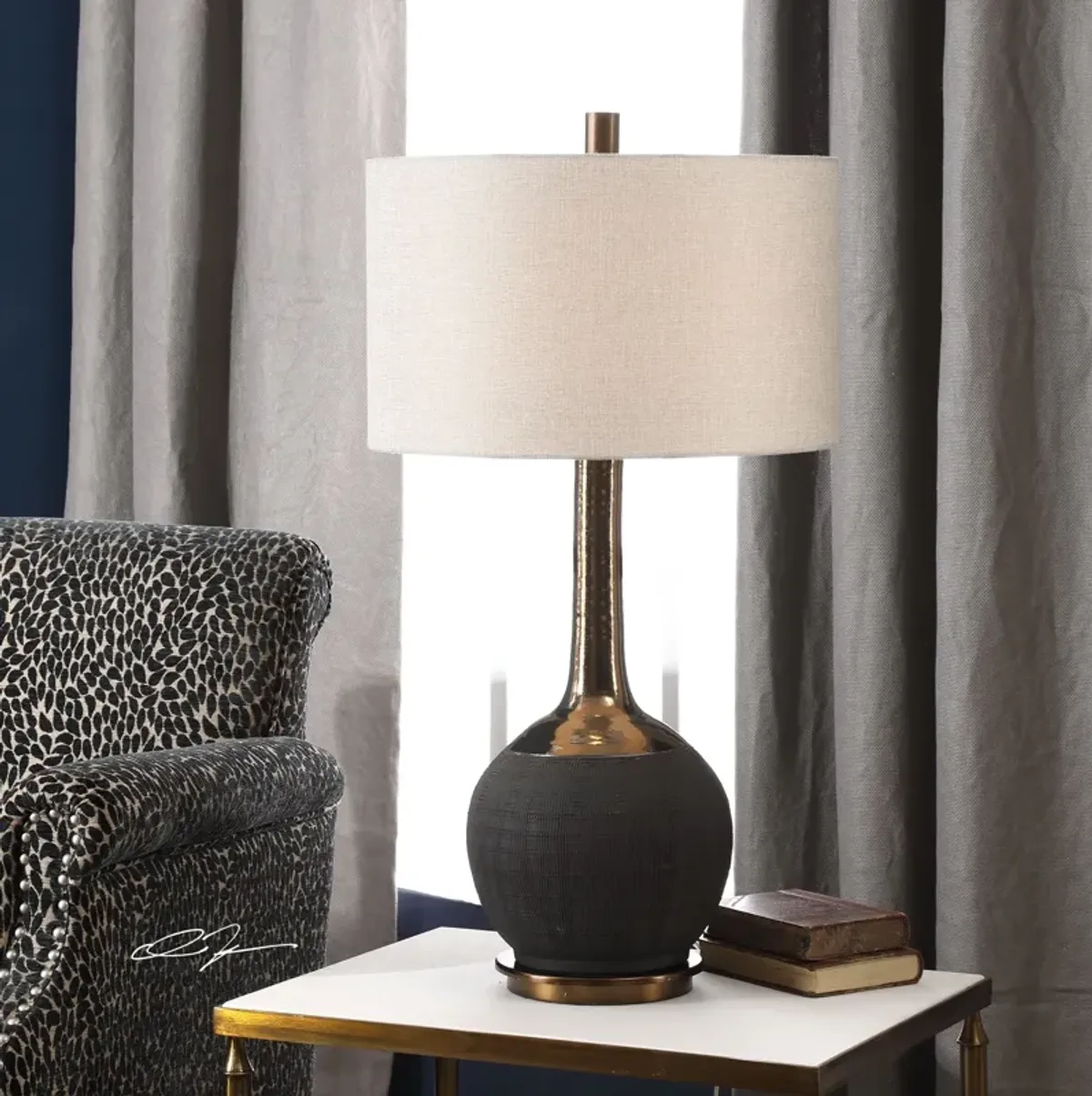 Uttermost Arnav Textured Black Lamp