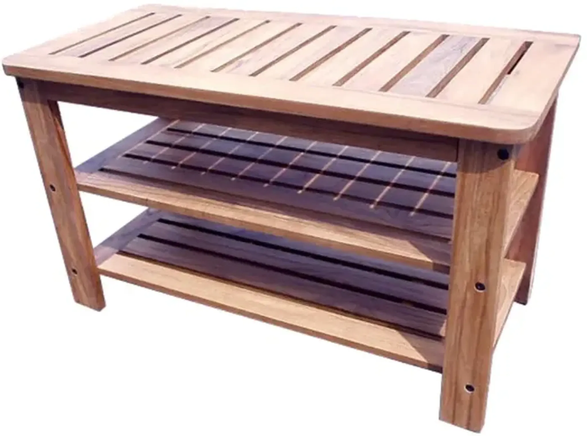 Teak Outdoor Shoe Bench Mathis Home | Furniture.com