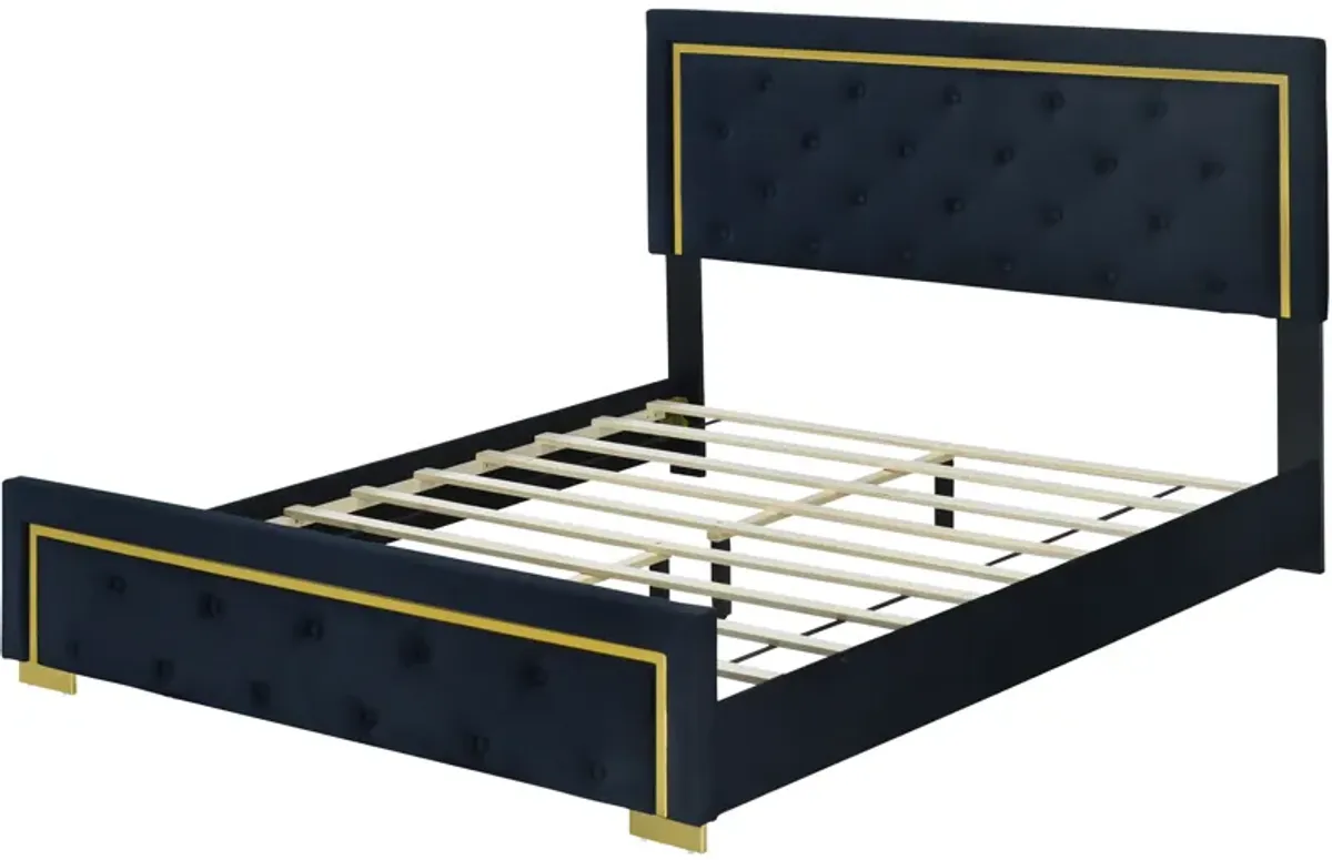 Merax Velvet Upholstered Platform Bed Frame