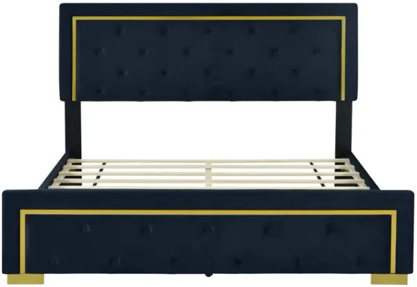 Merax Velvet Upholstered Platform Bed Frame