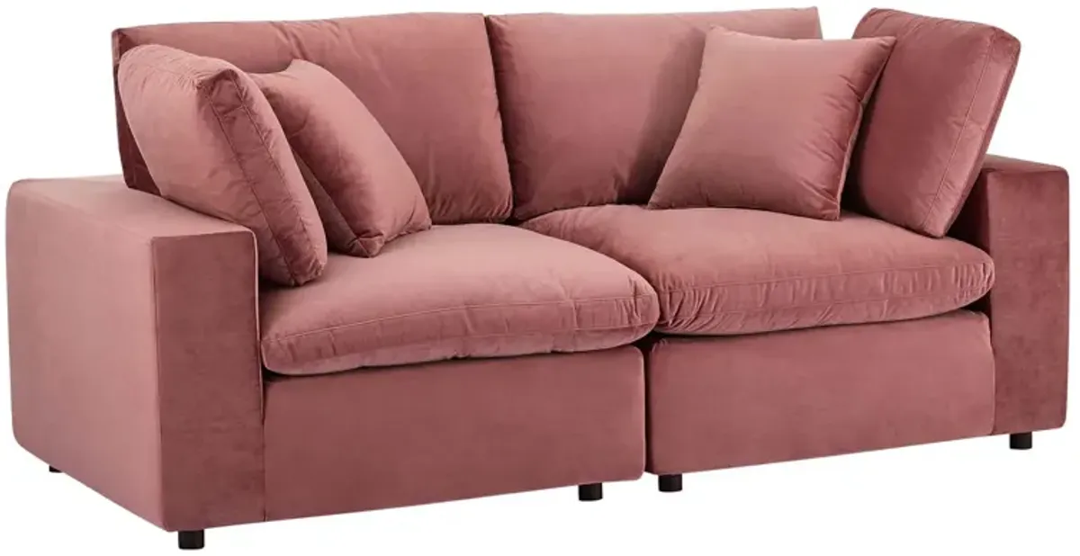 Commix Down Filled Overstuffed Performance Velvet Loveseat